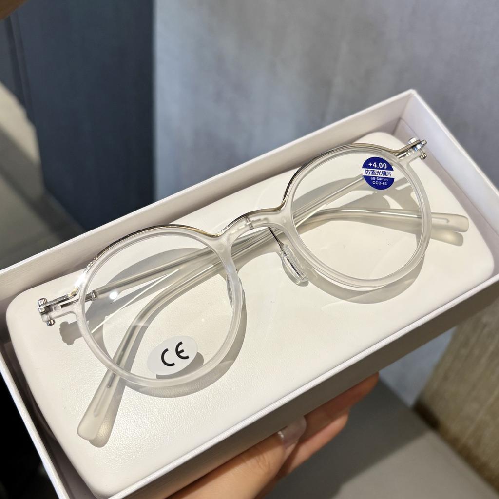 2026 new oval retro anti blue light reading glasses for men and women, casual, fashionable, ultra light and personalized