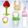 Baby Feeding & Play Combo – Teether, Rattle, Fruit Feeder, Bib & Spoon Feeder Bottle (Pack of 5)