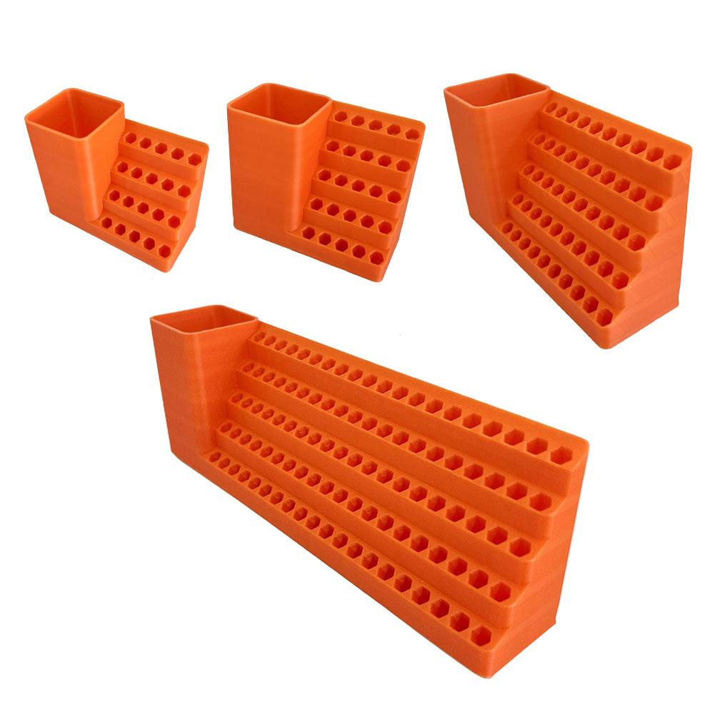 Screw Bit Holder Storage Box Orange Hex Bit Holder Rack Plastic Screwdriver Head Storage Case for Tools Accessories