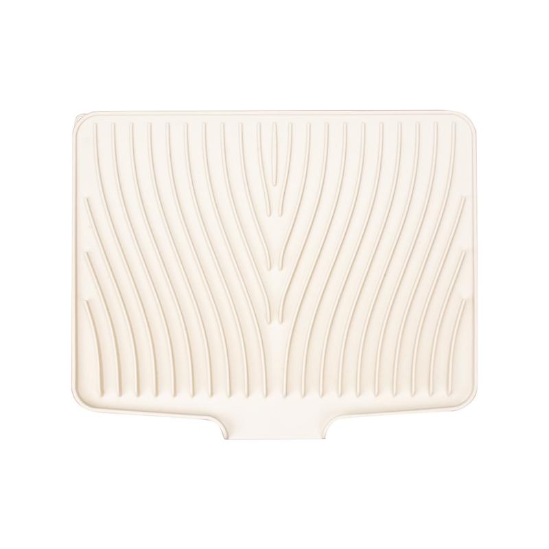 

Sloped Silicone Draining Mat Kitchen Sink Countertop Drying Pad for Dishes Non-Slip Drip Tray with Runoff Groove бежевый