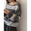 Youge Autumn Korean Striped Loose Sweater - Round Neck Pullover