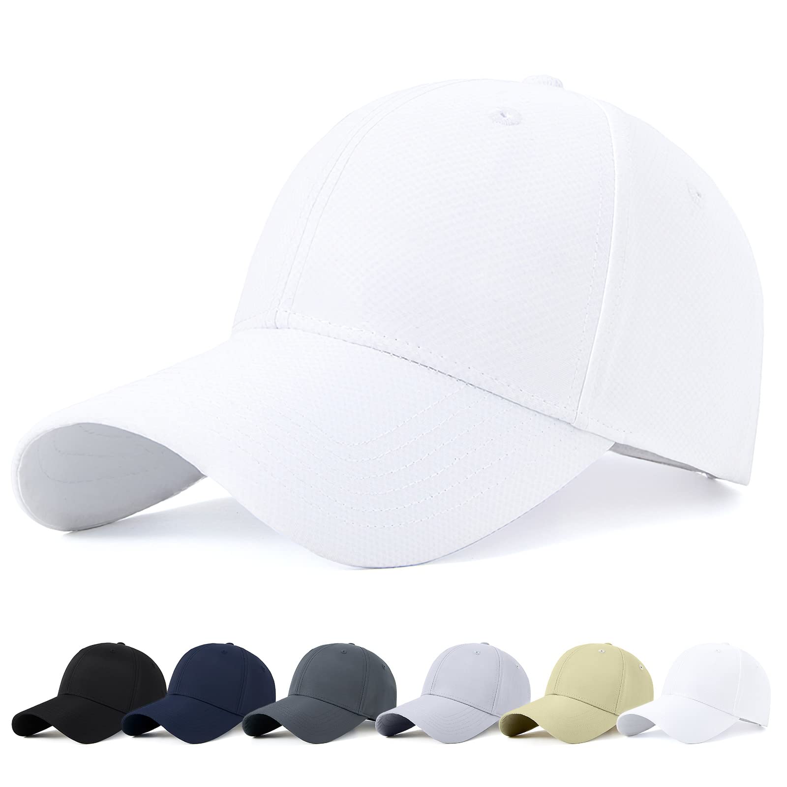 

Кепка для мужчин и женщин, большая летняя, глубокое внимание к солнцу, сохраняет лицо, выглядит как бейсболка для гор, регулируемая [Andeor], размер, [водоотталкивающая] белый