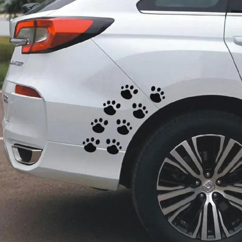 2-10PCS Car Stickers Paw Animal Dog Cat Cool Design Bear Foot Prints Footprint Decal Car Stickers for Auto Motorcycle