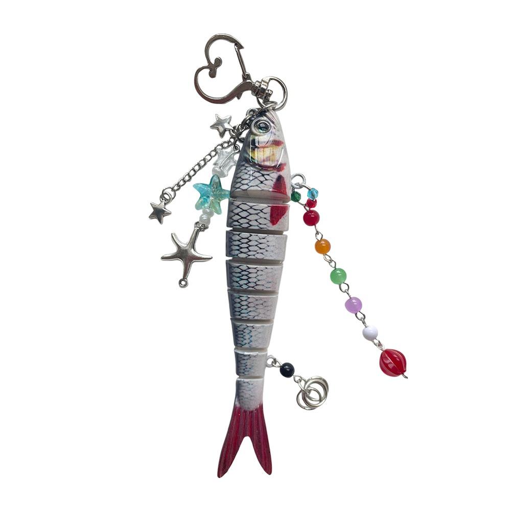 New Handmade Fish Keychain Resin Jewelry Accessories Handbag Keychain Funny Bag Charms Five-pointed Star Pendant Keychain