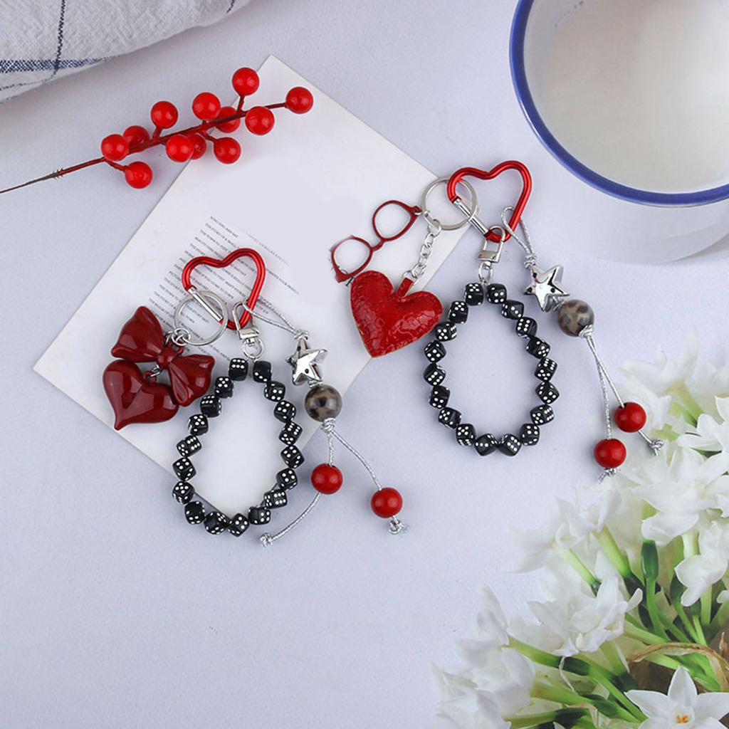 Stylish Heart Dice Charm Bead Pendant Playful Heart Dice Charm Key Chain Accessory for Gift Giving and Personal Use