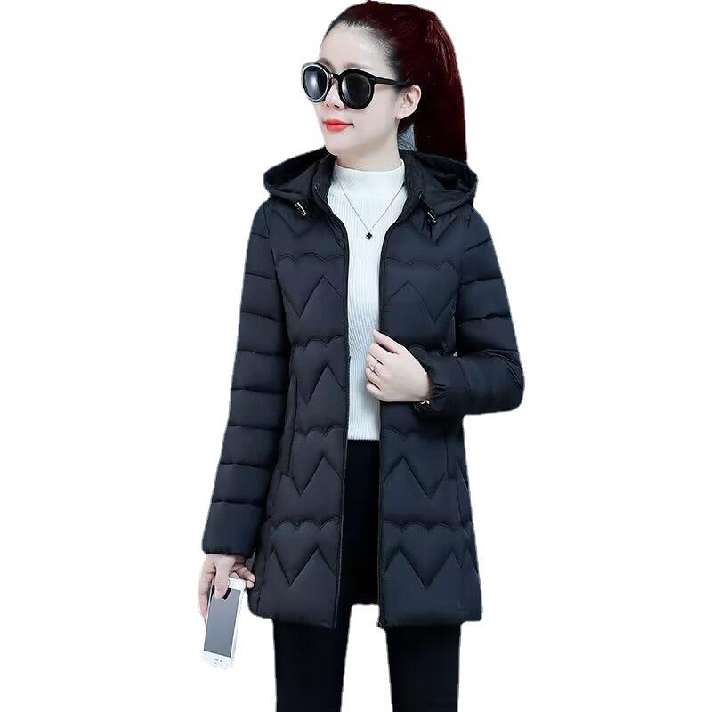 Hooded Winter Jacket Female Parka Removable Cap Cotton Coat Women's Mid-Long Korean New Loose Thicken Down Cotton Coat