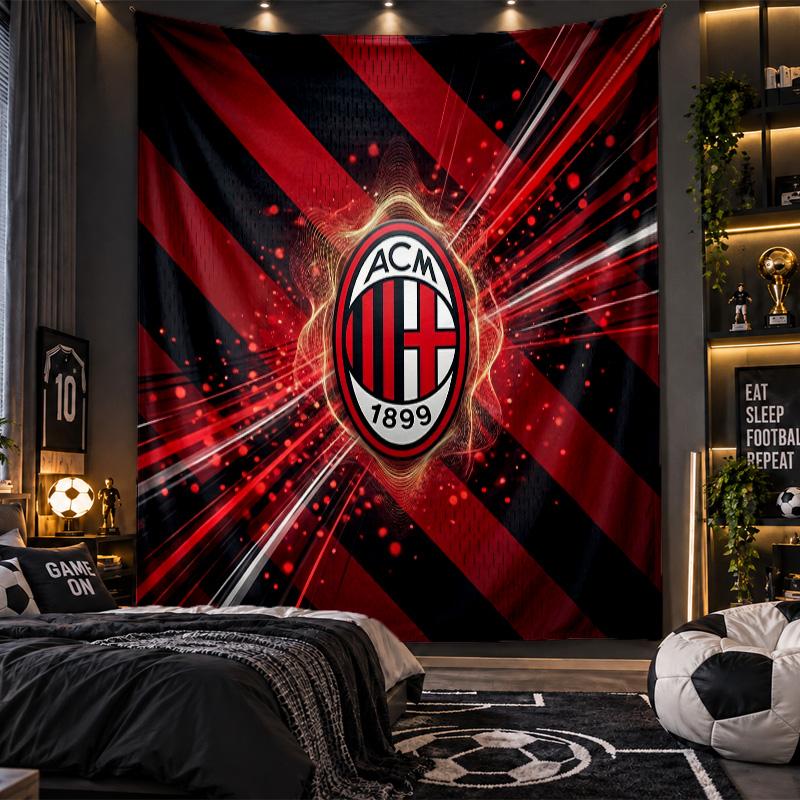 Wall Hanging Tapestry AC Milan Print Cloth for Living Room Bedroom Home Decor