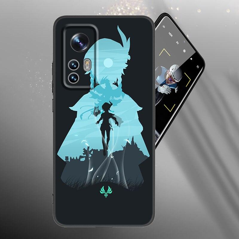 Game Genshin Impact Phone Case For Xiaomi Mi 10T 11i 11T Note 10 11 Lite NE F1 POCO F3 M3 X3 GT NFC M4 X4 Pro 5G Black Cover