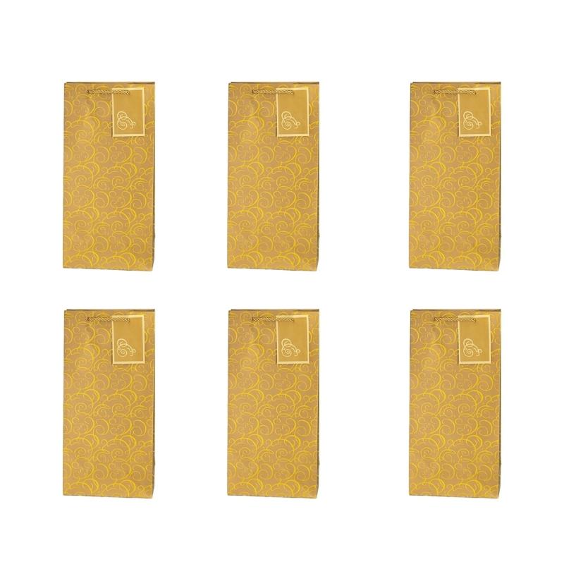 6 Pack Paper Wine Gift Bags Elegant Wine Presentation Bag Perfect for Anniversaries Weddings and Birthday Celebration
