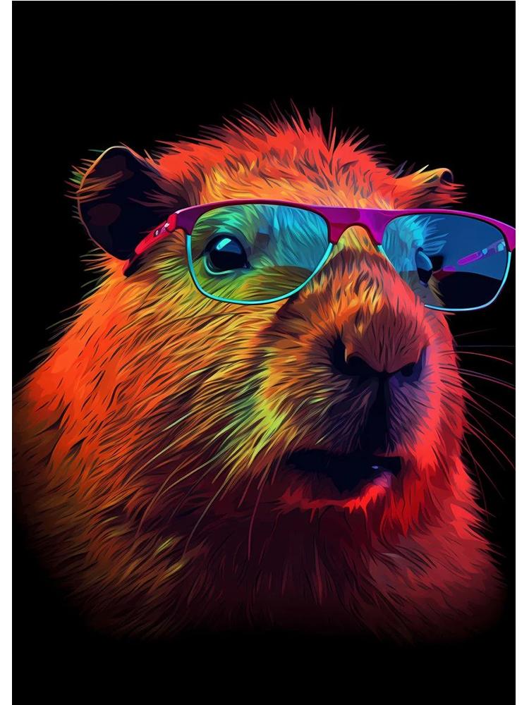 Cute Space Astronaut Capybara Portrait Poster Print Canvas Painting Funny Animal Wall Art For Kid Bedroom Home Decoration