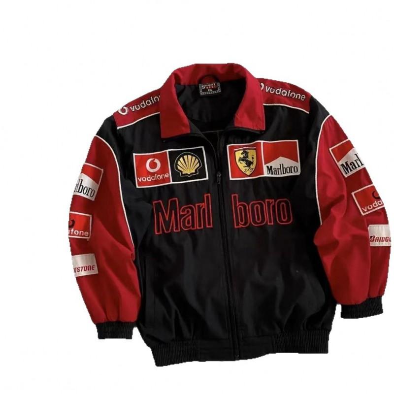 F1 Vyšívaná závodní bunda Ležérní Biker Letecký kabát Unisex Teplé Sportovní svrchní oblečení