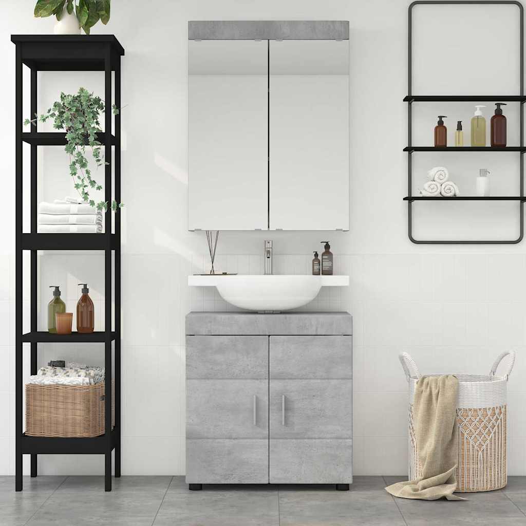 Bathroom Furniture Set TULUM 2 Pcs Concrete Grey 60 X 34 X 63 Cm