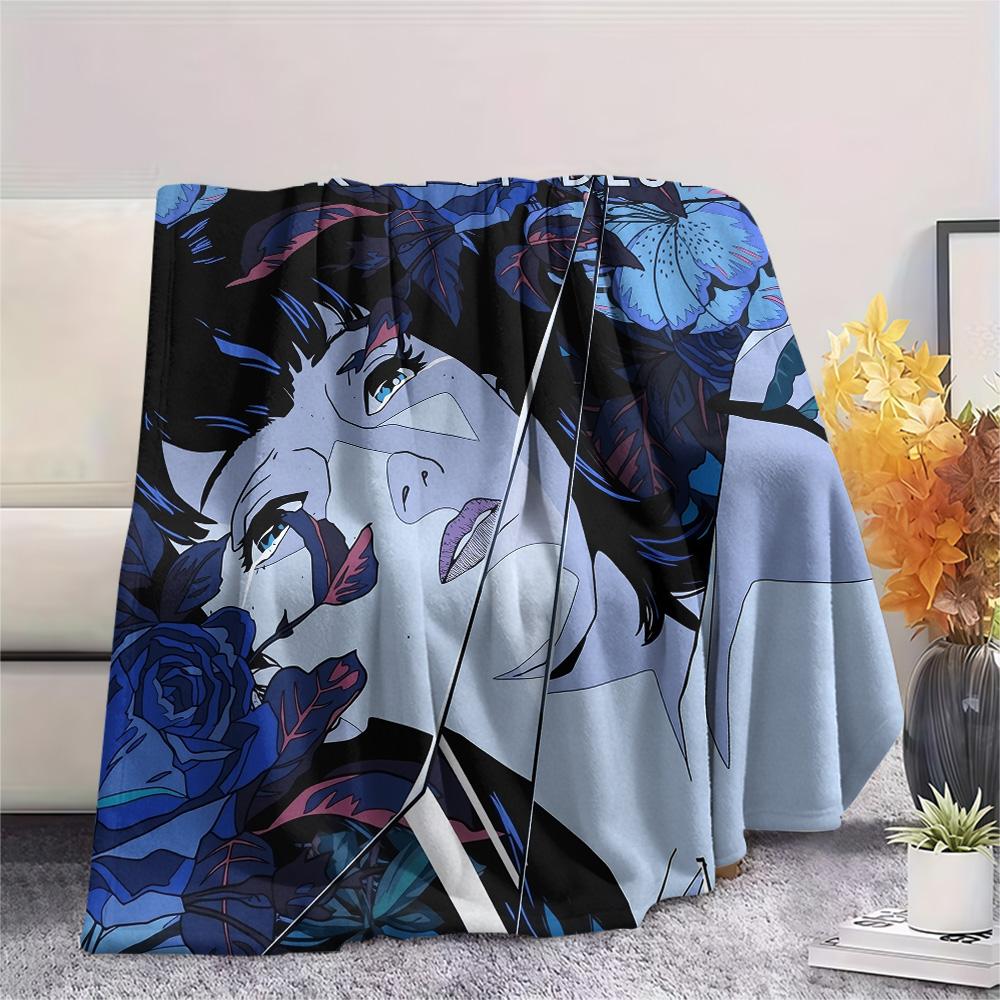 Perfect Blue Print Flannel Blanket, High Quality Comfortable for All Seasons, Home Decor, Warmth and Comfort