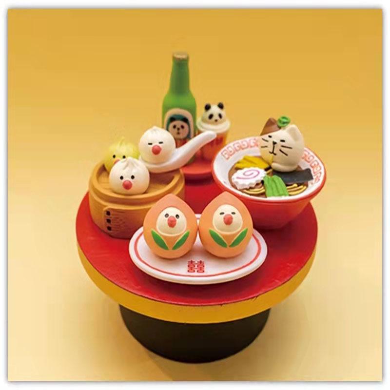 Japanese Cat Resin Figurine - Zakka Decor & Trendy Blind Box Toy for Chinese Restaurant Xiaolongbao Packaging