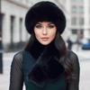 Windproof Cossack Hat Set Thickened Fluffy Winter Bonnet Faux Mink Headwear  Seniors