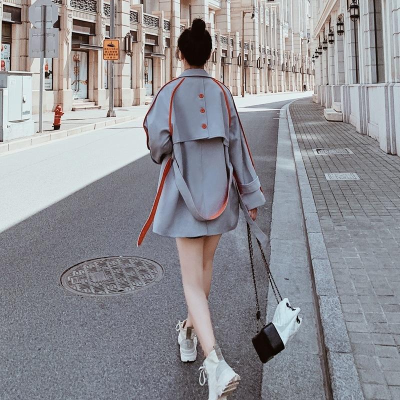 Small Korean Style Loose Windbreaker Women's Short Spring and Autumn New Age-reducing Versatile Waist-cinching Temperament Jacket