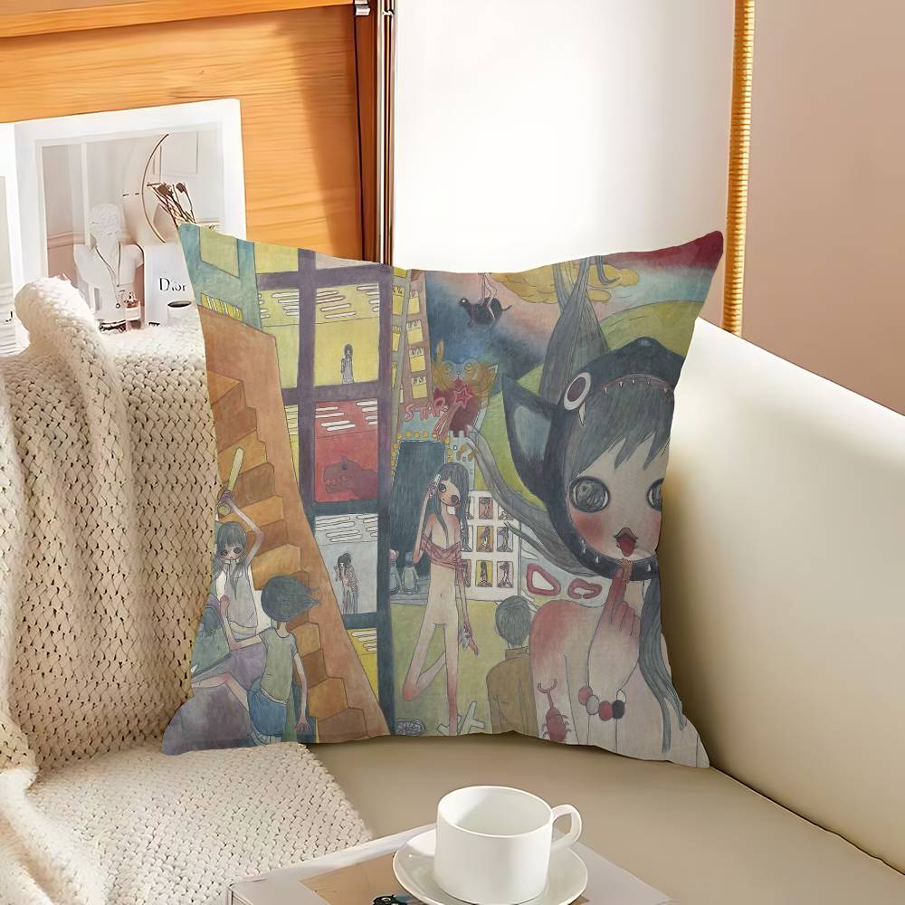A-Aya T-Takano Art Cushion Cover Inches Farmhouse Decor Home Throw Pillow Covers for Couch Decorations