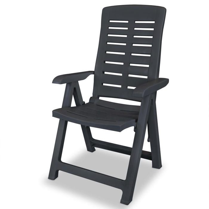VidaXL Chaises inclinables de jardin 6 pcs Plastique Anthracite