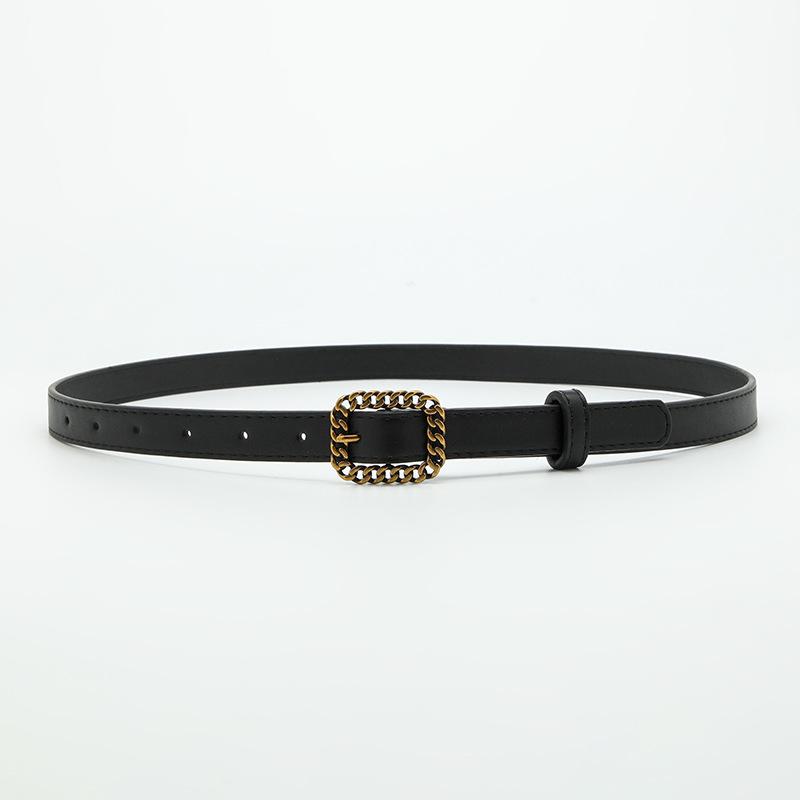 Cintura Sottile Decorativa Quadrata Dorata Retro per Vita con Abito Cintura Donna