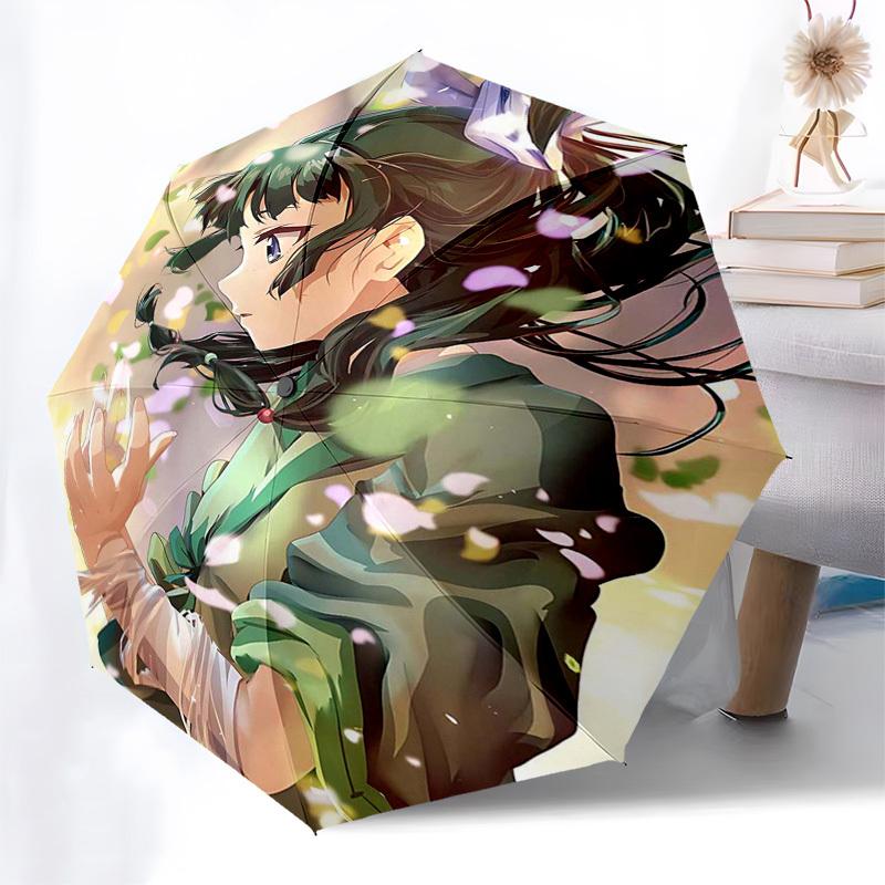 1pc Outdoor Umbrella with Anime Character Design - Automatic Opening/Closing Umbrella with Portable Tri-Fold Design, 8-Rib Iron Frame, Perfect Gi