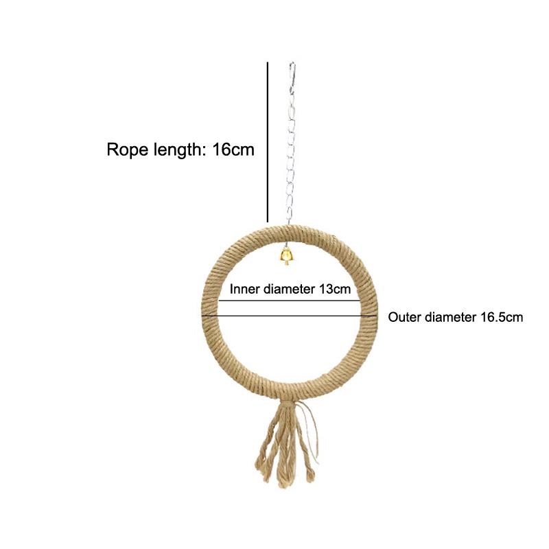 Parrot Training Toys Cage Hemp Rope Toys Pet Bird Standing Stick Exercise Perches Toys For Budgies Parakeet Pet Supplies