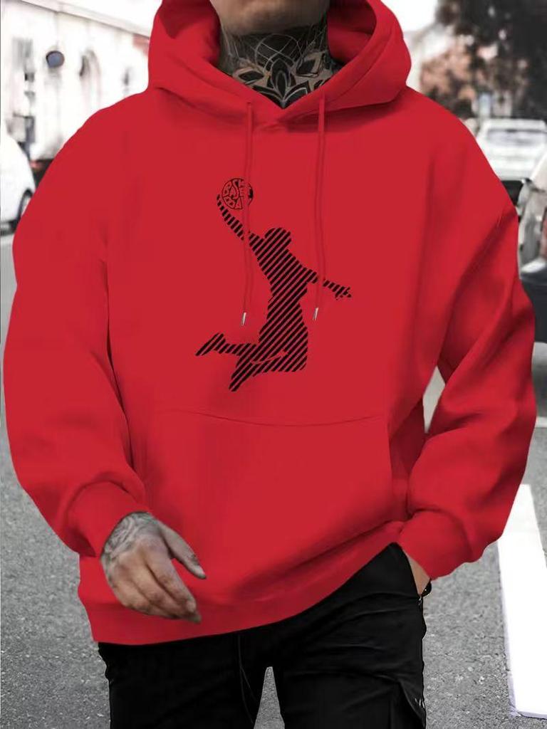Cross-Border Men's & Women's Loose Fit Print Hoodie - European & American Style, Drop Shoulder, Spring & Autumn.
