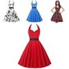 Elegante Vestito da Festa a Pois Vintage Anni '50 stile Halter di Audrey Hepburn