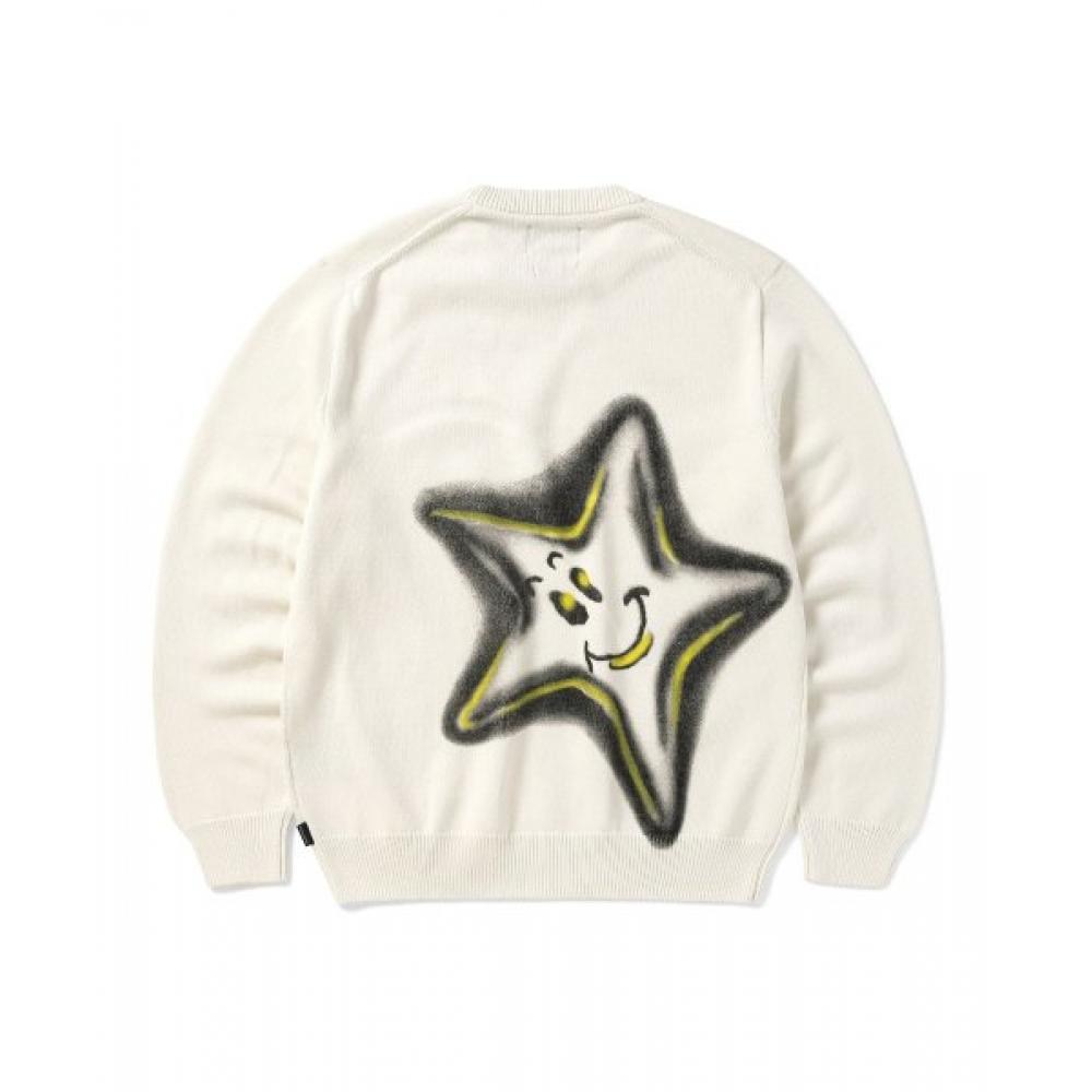 Thisisneverthat Thisisneverthat Star Knit Sweater Ivory S