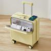 Li Shen 18-inch Front Open ABS Carry-on Luggage with USB and Cup Holder