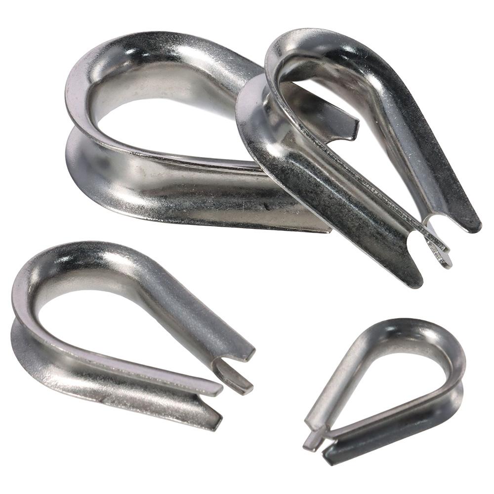 10pcs 1.5-12mm Rope Thimble Rigging 304 Stainless Steel Thimbles Ring Clamp  Rope Connecting Head