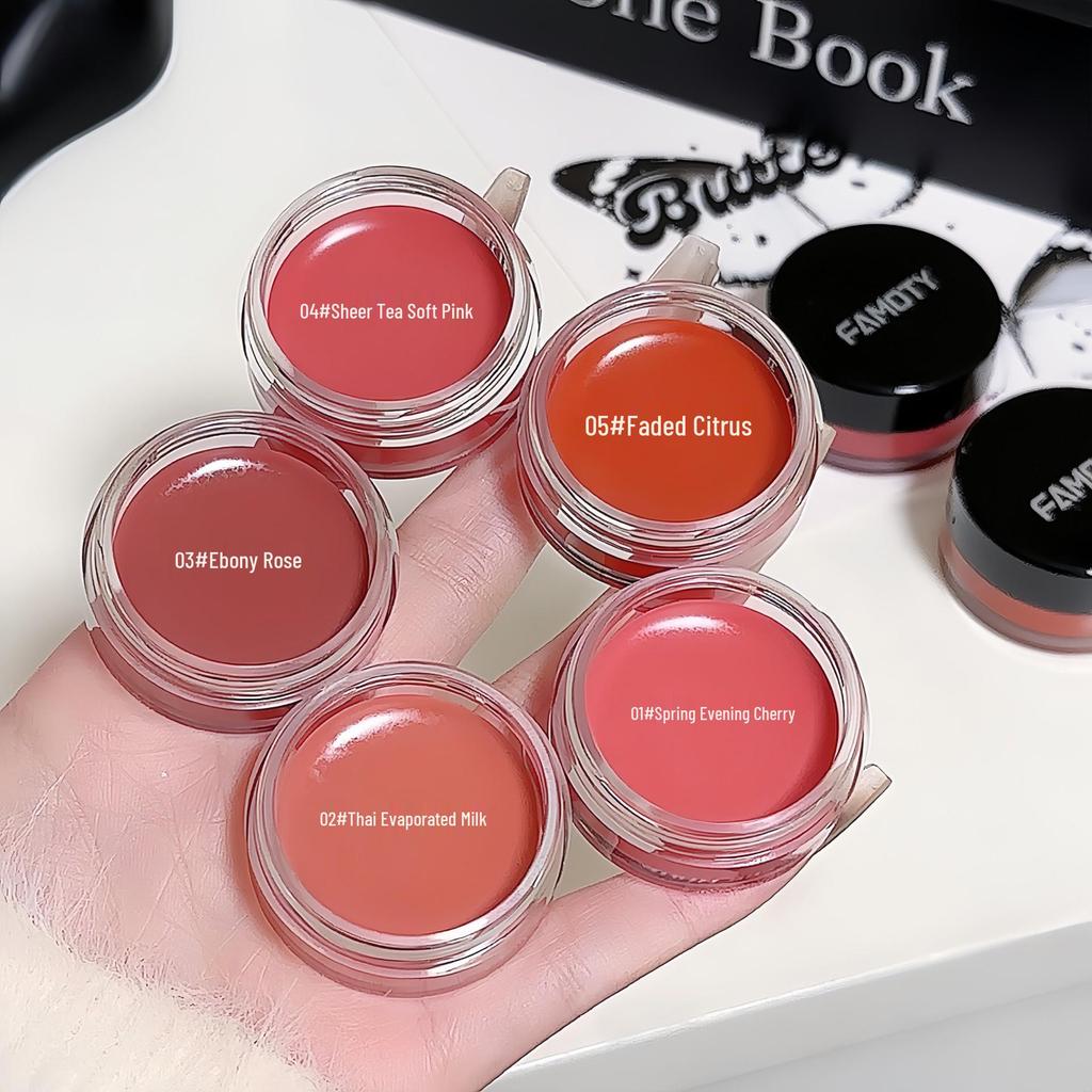FAMOTY Multi-Use Blush & Lip Cream: Natural Sheer Highlighter for Universal Complexion Enhancement