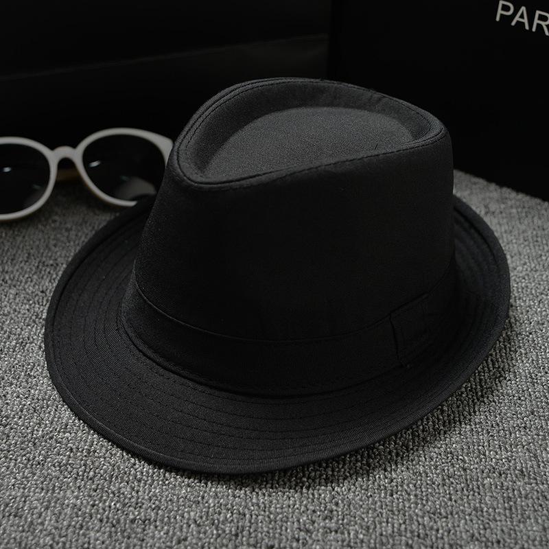 

Cotton and linen fabric Panama solid color top hat Jazz hat Sun hat Men s and women s couple British sun hat (about 58cm) adult size