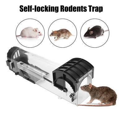 Rodents Trap Transparent Safe Firm Household Mouse Catcher Reusable Smart Self-locking Mousetrap for Indoor Outdoor Garden