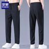 Luomeng Men's Ice Silk Straight Casual Trousers