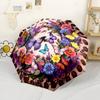 Butterfly Yin Yang Art Outdoor Automatic Umbrella Compact 8 Rib Lightweight Durable Plastic Iron All Season Travel Elegant Women's Umbrella