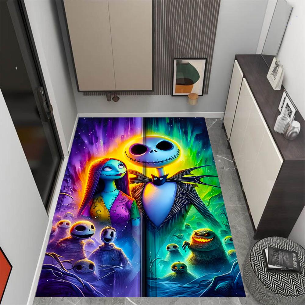 Tappeti Antiscivolo a Tema Nightmare Before Christmas - Decorazioni per la Casa in Poliestere, Adatti per Camere da Letto, Soggiorni, Ingressi, Studi e Decorazioni