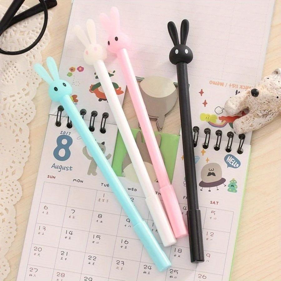 24pcs Cartoon Rabbit Shape Neutral Pen Cute Learning Stationery Office Water-Based Signature Pen Fun Birthday Gifts,Graduation Season Back To School