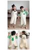 MYSIS Summer Kids' Modal Short Sleeve Split Leg Sleep Bag Romper 2-Way Skirt Pajamas with Baby Mask