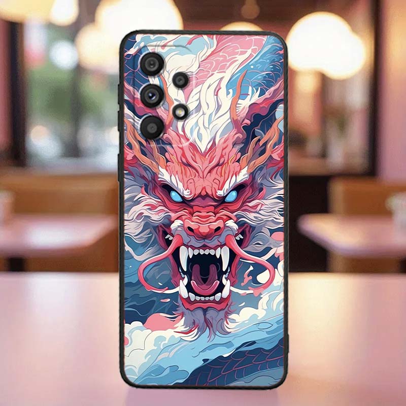 Anime Dragon Design Phone Case For Samsung A41 A35 A34 A33 A32 A25 A24 A23 A21s A06 A05 A04 A03 Note 10 20 Ultra 5G Black