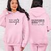 Europäische Größe XS-5X Damen Retro Buchstabendruck Drop Shoulder Hoodie