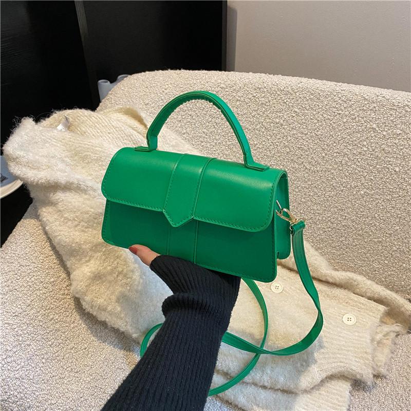 Einfarbige Handtasche mit schlichter Textur 2025 Mode Schulter-Umhängetasche kleine quadratische Tasche Tide Frühling und Sommer neue Modelle