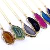 60*40mm Druzy Agate Pendant Handmade Polished Crystal Slice Irregular Agate Geode  Gift Giving