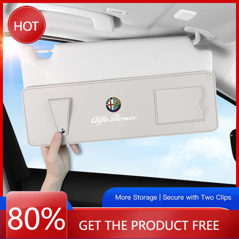 For Alfa Romeo rHub Caps Car Sunshade Extension Board Multi-functional Extended Storage Panel For Alfa Romeo 156 159 147 4C 8C 166 Giulia Giulie