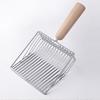 Durable Wood Handle Cat Litter Scoop Long Handle Fast Sifting Kitty Metal Scooper Deep Shovel Cat Pan Scooper Indoor Use