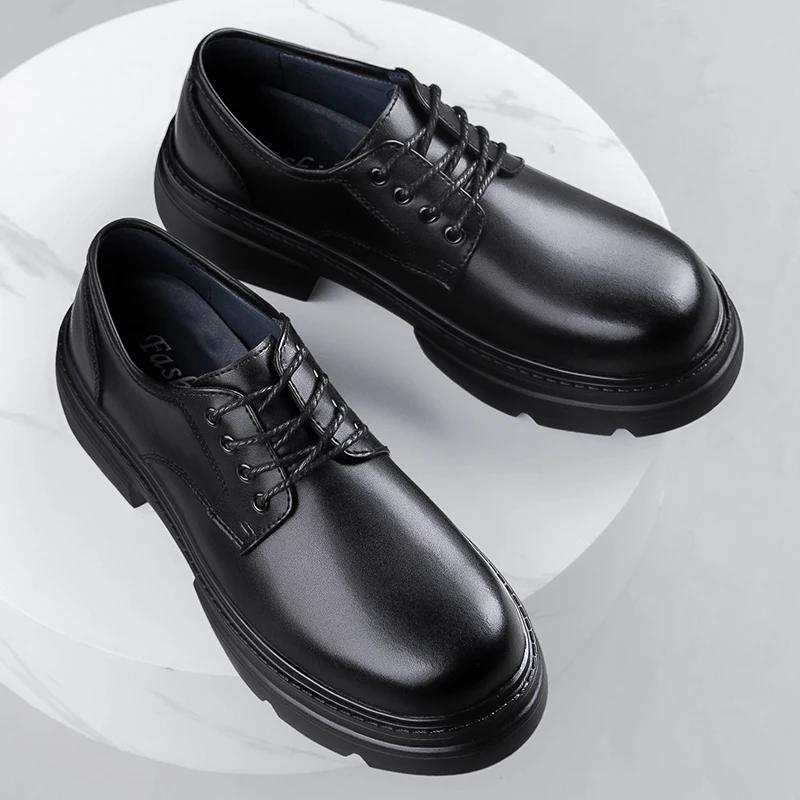 Fashion Formal Dress Footwear British Style Genuine Leather Mens Oxford Shoes Retro Casual Shoes Elegantes Male Business Shoes Sneakers