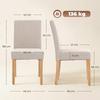 Dining Chairs Set of 2, Modern Linen Upholstered Chairs with Padded Seat and Backrest, Rubberwood Legs