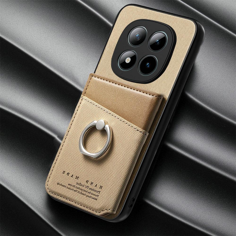 Custodia Anello in Pelle con Carta RFID per Xiaomi Redmi Note 15 Pro Plus 5G 4G 2026 Custodia Lusso Mi Phone Note 14 15 Pro+ Copertura Posteriore Portafoglio