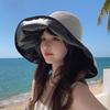 Black Vinyl Fisherman Hat With Wide Brim For Sun Protection Outdoor Summer Fashion Ladies