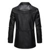 Frühlings- und Herbstleder-Trenchcoat für Herren, schlank geschnitten, zweireihig, mittellange Lederjacke für Herren, Jacke im neuen Stil