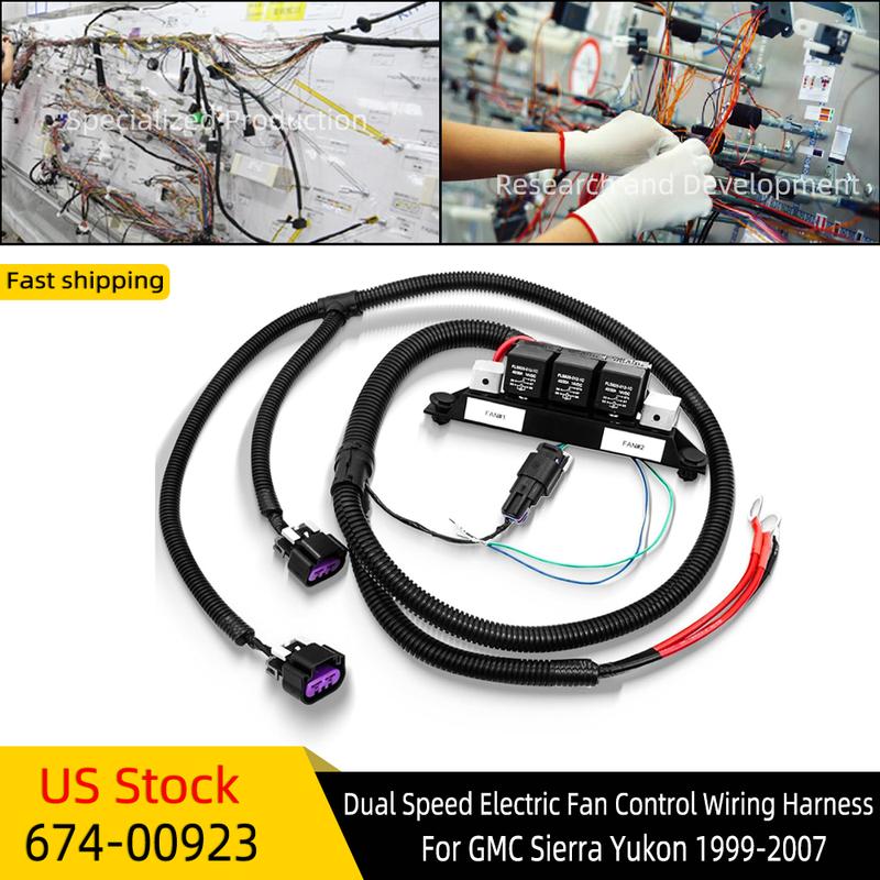 674-00923 Wiring Harness for Dual-Speed Fan Retrofit for Chevrolet Silverado & GMC Sierra, for Chevrolet Tahoe & GMC Yukon 99-07
